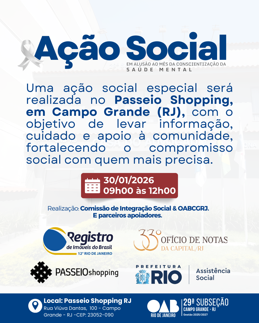 Dia 30 de Janeiro - Ação Social no Passeio Shoping