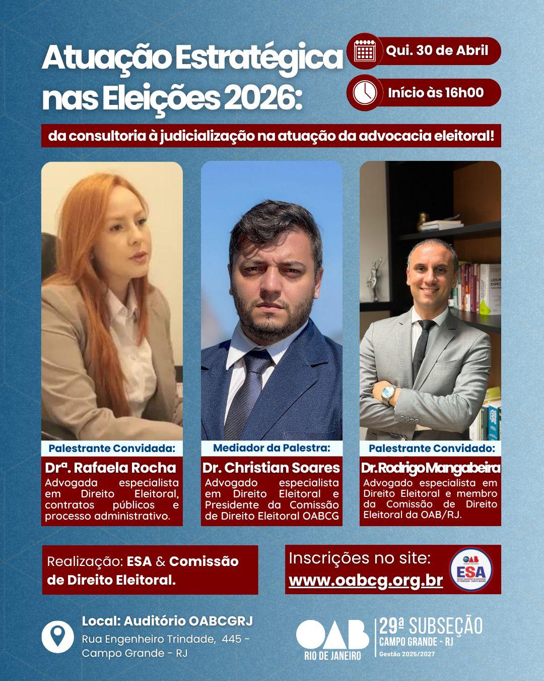Dia 30/04 - Atuação Estratégicas nas Eleições 2026