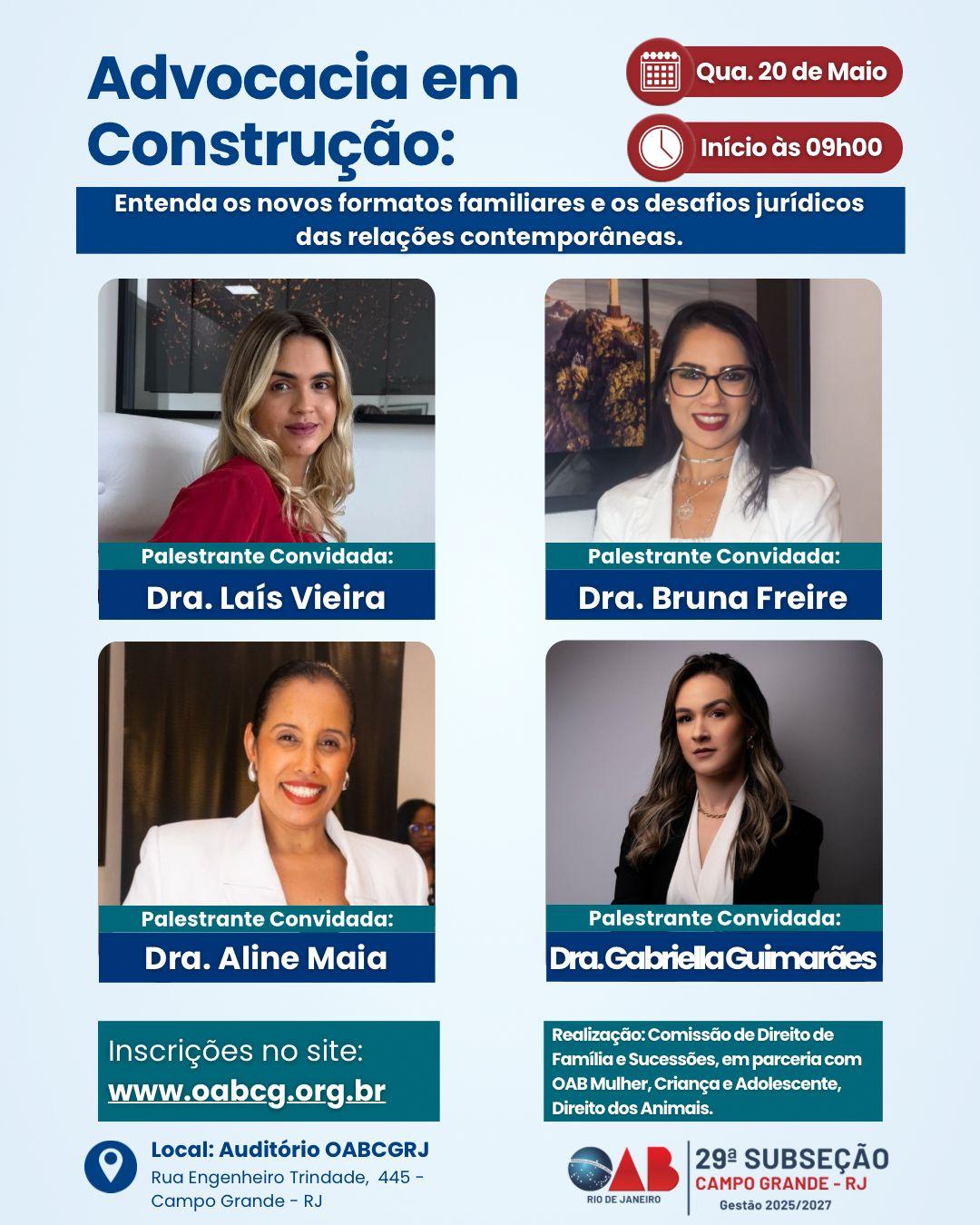 20/05 - Dia da Família: Famílias contemporâneas, novos formatos e desafios na advocacia.