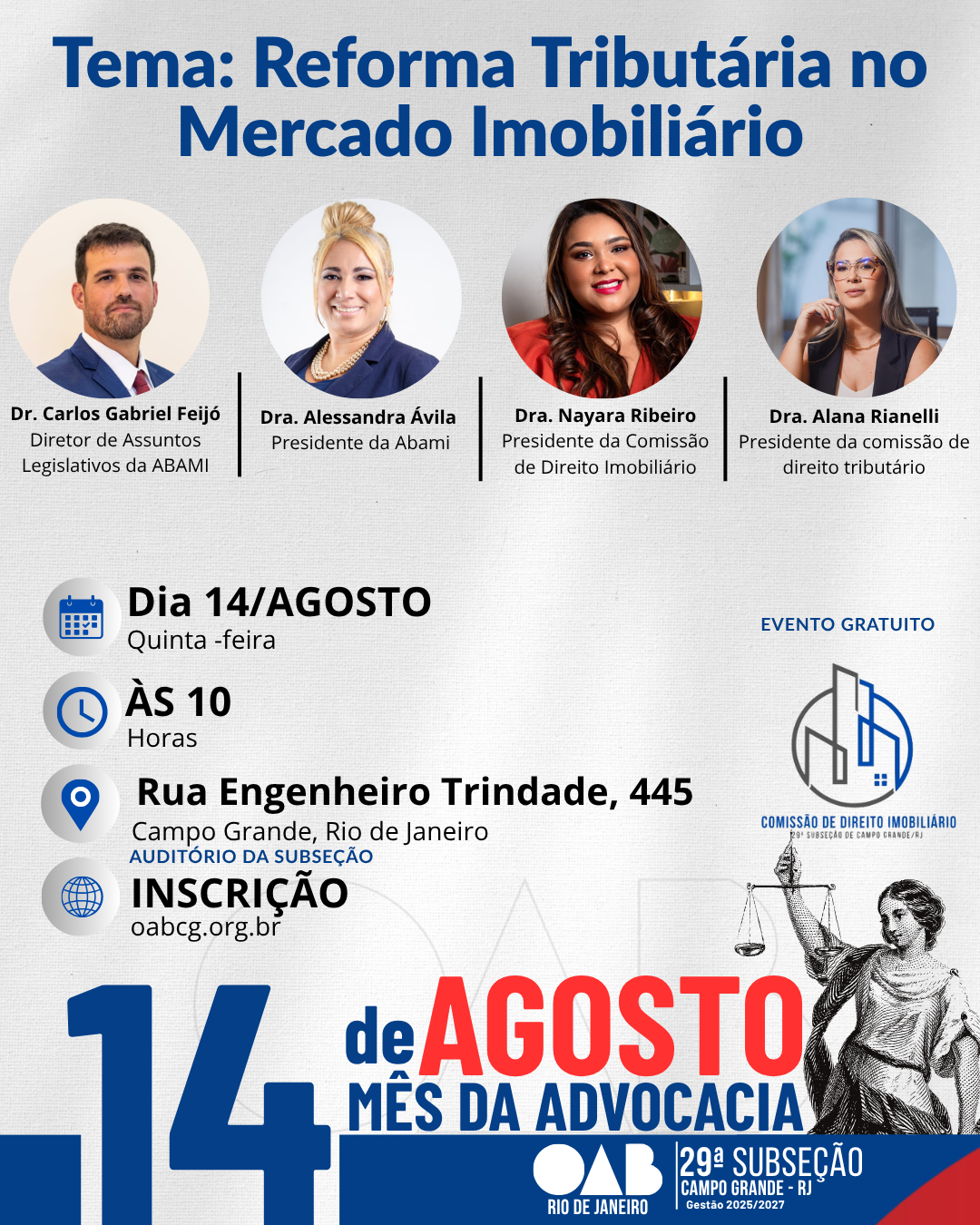 Dia 14 de Agosto Tema: Reforma Tributária no Mercado Imobiliário