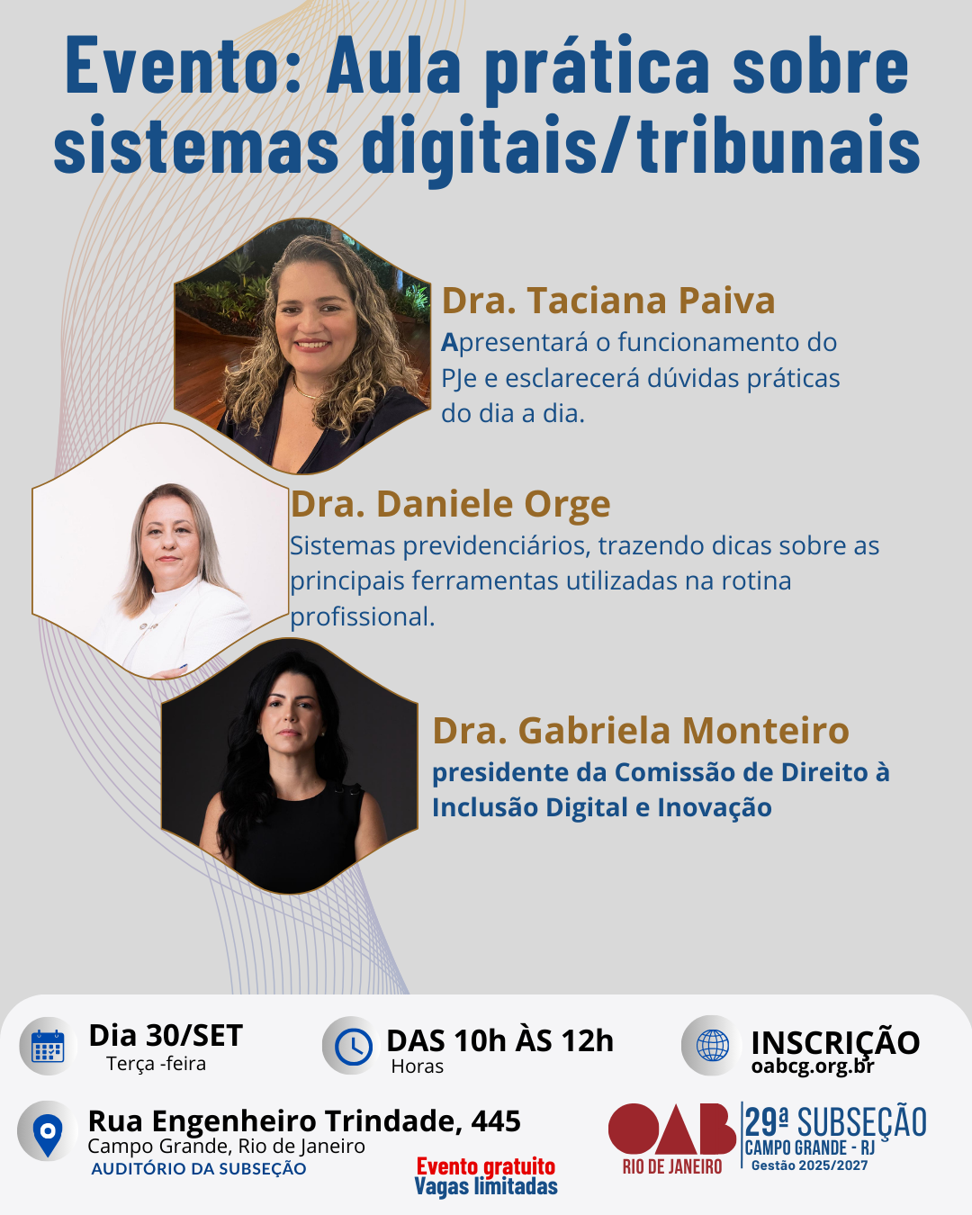 Dia 30 de Setembro - Aula prática sobre sistemas digitais/tribunais